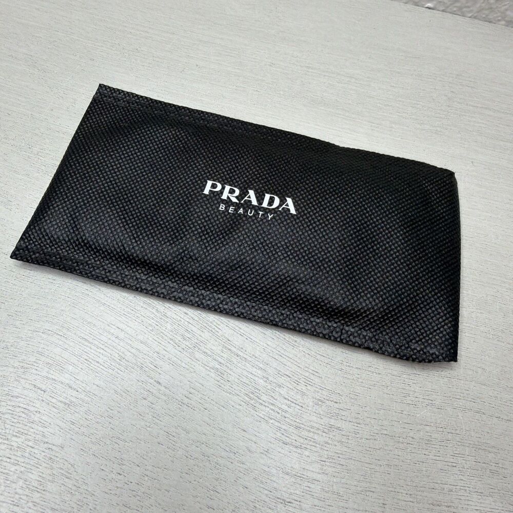 Prada Beauty Faux Leather Luggage Tag ID Plate Navy Blue/Red & Storage Bag NWT - Picture 5 of 5
